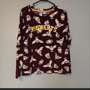 Hogwarts Burgundy Pajama Top